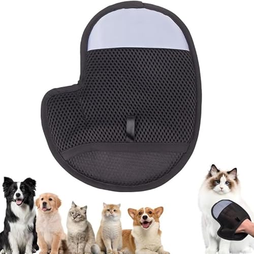 Haustier Haarentferner, 2025 neue doppelseitige Hunde Haarentferner, Katzenbürste, Hunde Bürsten für die Pflege, wiederverwendbare Haustier Entfernung Handschuh, Deshedding, Pflege (Schwarz - 1pcs) von Mounteps