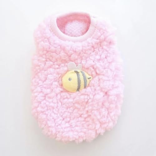 Haustiermantel und Pullover mit Bienenmuster, warme Strickkleidung für Chihuahua, Welpen, Kätzchen, kleine Hunde und Katzen, niedliche Haustierbekleidung für den täglichen Spaziergang (Rosa, Größe 2XS von Mounteps