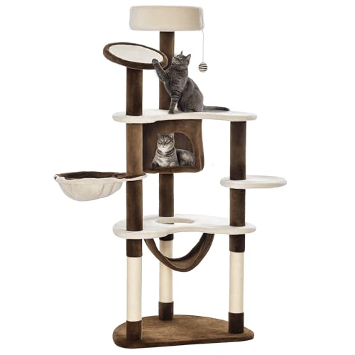 Katzenbaum Kletterbaum Kratzbaum Höhle Spielbaum Sisalsäulen, Kaffeebraun von Mounteps