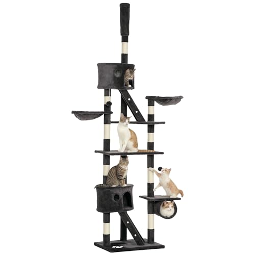 Katzenbaum Kratzbaum Katzenkratzbaum Kletterbaum Katze Sisal deckenhoch (Grau) von Mounteps