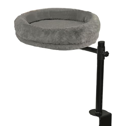 Mounteps Katzenbett für Schreibtisch - Ganzjährig belüftetes Katzenregal mit integriertem Schreibtisch, über Schreibtisch Hält Kätzchen Katze nah und Arbeitsbereich Klarer Tisch (Grey) von Mounteps