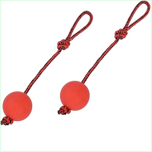 Mounteps 1/2 x Ball an einem Seil für Hunde, interaktives Spielzeug, kauresistent, Hundetrainingsdummy (2 Stück) von Mounteps