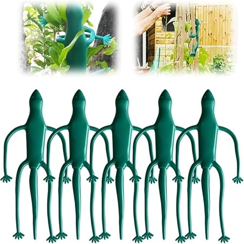 Mounteps 10/5x Frosch Pflanzenständer Unterstützung biegsame Twist Ties dekorative Blume Hugger Clip (Eidechse-5Stück) von Mounteps