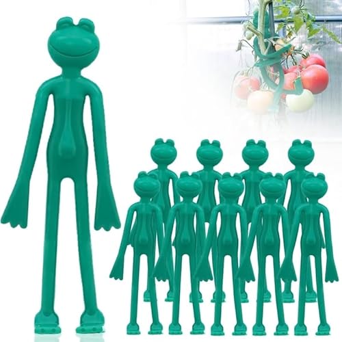 Mounteps 10/5x Frosch Pflanzenständer Unterstützung biegsame Twist Ties dekorative Blume Hugger Clip (Frosch-10Stück) von Mounteps