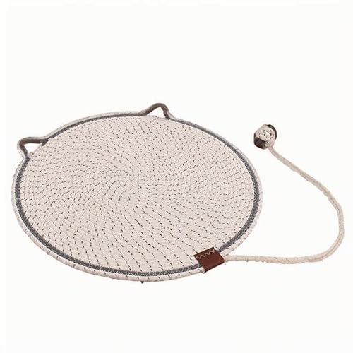 16.5" Dual Kratzkissen für Indoor Katzen Natürliche Baumwolle Seil Katze Kratzkissen (Beige) von Mounteps