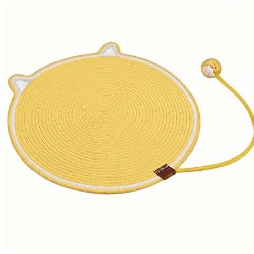 Mounteps 16.5" Dual Kratzkissen für Indoor Katzen Natürliche Baumwolle Seil Katze Kratzkissen (Gelb) von Mounteps