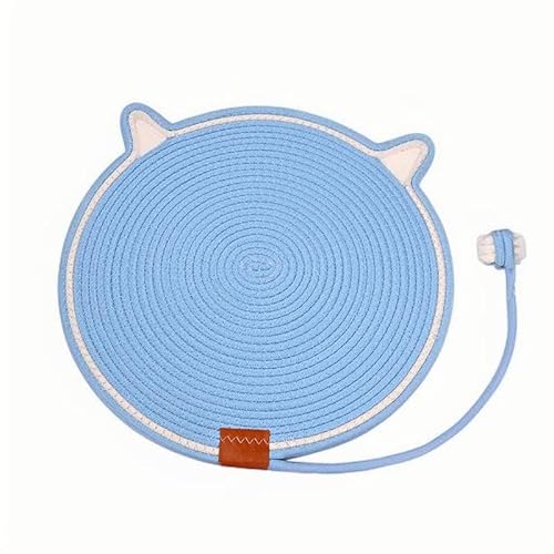 16.5" Dual Kratzkissen für Indoor Katzen Natürliche Baumwolle Seil Katze Kratzkissen (Hellblau) von Mounteps