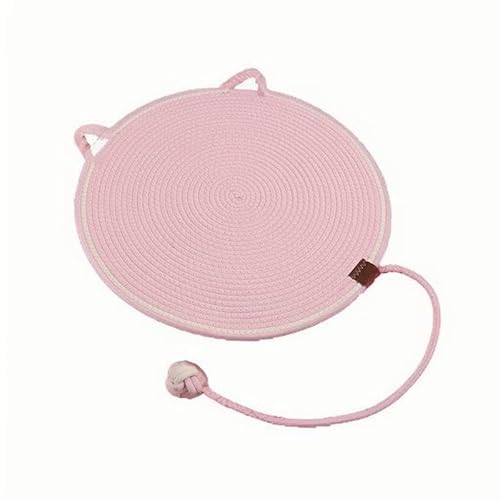 16.5" Dual Kratzkissen für Indoor Katzen Natürliche Baumwolle Seil Katze Kratzkissen (Rosa) von Mounteps