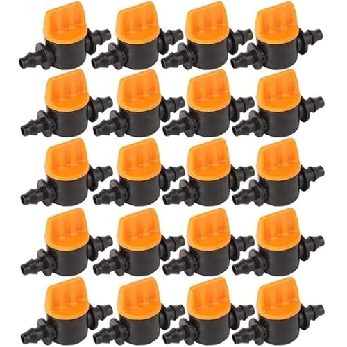 Mounteps 20pcs Tropfbewässerung Barb Absperrventil für 1/4-Zoll 4mm/7mm Schlauchanschluss von Mounteps
