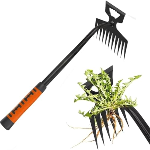 Mounteps 5/6/11-Zahn Hand Unkraut Weeding Werkzeug Unkraut Puller Entferner Digger Rake Hoes (Schwarz-11 Zähne) von Mounteps