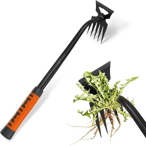 Mounteps 5/6/11-Zahn Hand Unkraut Weeding Werkzeug Unkraut Puller Entferner Digger Rake Hoes (Schwarz-5 Zähne) von Mounteps