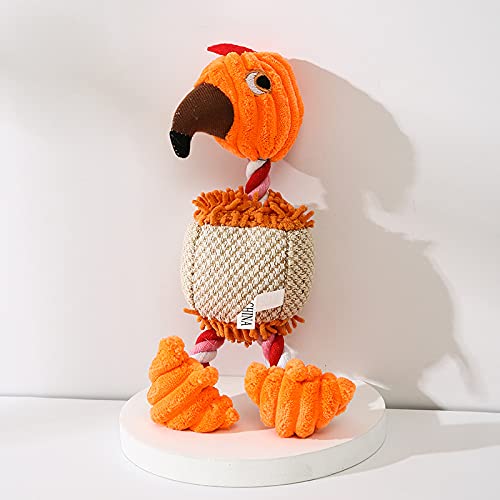 Mounteps Bissfestes Quietschendes Welpenspielzeug: Zähneknirschen Kauspielzeug mit Spaßfaktor (Orange) von Mounteps