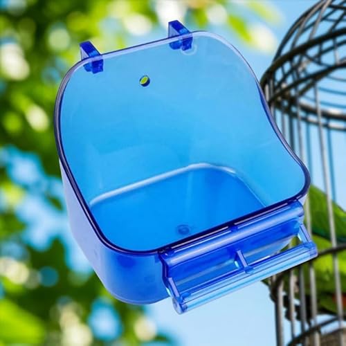 Mounteps Extra große Vogeltränke zum Aufhängen, ideal für Papageienkäfige (blau) von Mounteps