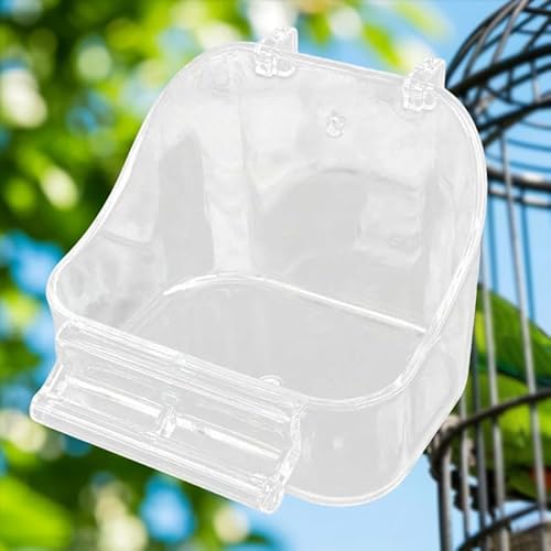 Mounteps Extra große Vogeltränke zum Aufhängen, ideal für Papageienkäfige (transparent) von Mounteps