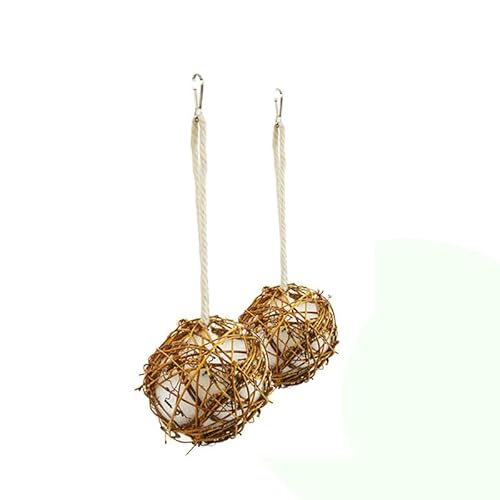 Mounteps Handgefertigt gefüllte Weidenkugel 2er Pack, Vogelspielzeug Baumwolle Knabberkugeln Gebürstete Kugeln Mounteps Handgefertigt gefüllte Weidenkugel 2er Pack, Vogelspielzeug Baumwolle Knabberkugeln Gebürstete Kugeln von Mounteps