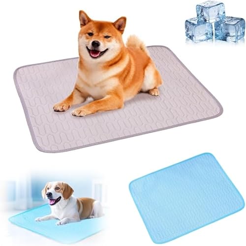 Mounteps Hundekühlmatte für Haustiere, waschbare Kühlmatte für Haustiere, Sommer-EIS-Seidenmatte, Schlafmatte für Hunde, Schlafmatte für große Hunde und Katzen (Grau, L (70 * 50cm)) von Mounteps