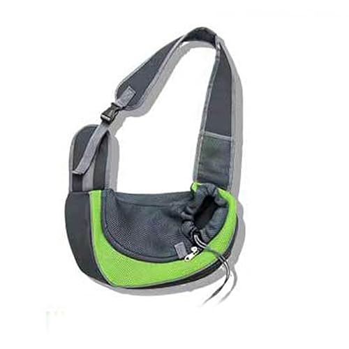 Netz-Tragetasche, Sling-Rucksack, bequeme Reisetasche für Haustiere, Hunde, Katzen und Welpen, mit Schultergurt (grün, Lgewicht für Katzen: 12 Katzen/Hunde: 9 Katzen)) von Mounteps