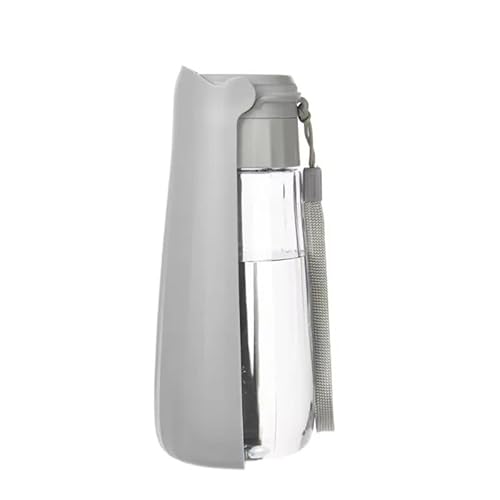 Tragbare Hund Wasserflasche Haustier im Freien Reisen Gehen Trinkbecher 550ML (Grau, 8 * 8 * 20cm) von Mounteps