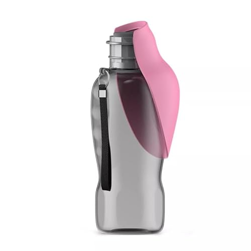 Tragbare Hundewasserflasche Haustier Outdoor Reisen Wandern Wandern Trinkbecher 800ml (Rosa, 23.8 * 9.2cm) von Mounteps