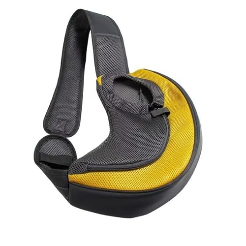 Tragetasche Sling Mesh Rucksack Haustier Hund Katze Welpe Komfort Reise Tote Schulter (Gelb, Lweight für Katzen:12 Katzen/Hunde:9 Katzen)) von Mounteps