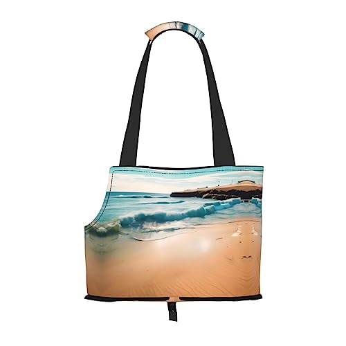 Beach Scenery Tragbare Hunde-Geldbörse – Stilvolle Hundetasche für kleine Hunde – langlebige und praktische Haustier-Tragetasche von Mouxiugei