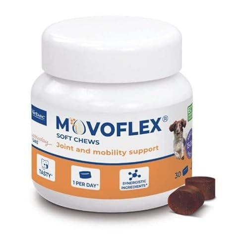 Movoflex Soft Chews | 30 Stück | Für Hunde von 15 kg bis 35 kg | Ergänzungsfuttermittel zur Unterstützung der Gelenkgesundheit | Zum Erhalt der Gelenkstrukturen | Mit Hyaluronsäure von Virbac