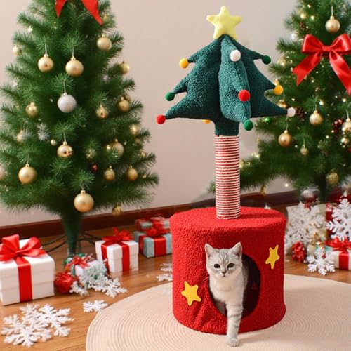 Katzen Weihnachtsbaum | Indoor Katzen Adventsbaum Spielzeug,für Kätzchen Haustier Deko für Halloween Geburtstag Innenbereich von Moxeupon