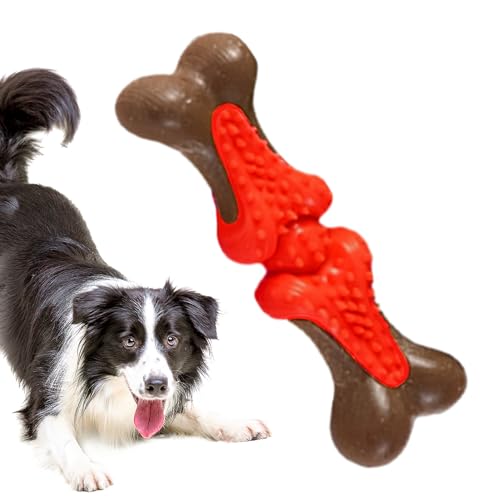 Moxeupon Hundeknochen-Kauspielzeug - Kauspielzeug für Welpen, leicht und langlebig | Welpenspielzeug zur Zahnreinigung, Hundeknochenspielzeug für große Hunderassen, mittelgroße Hunderassen von Moxeupon