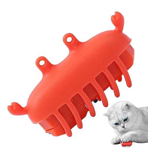 Moxeupon Interaktives Katzenspielzeug - Interaktives Kaukrabbenspielzeug für Katzen,Sicheres und niedliches TPU-Kauspielzeug zum Zahnen für Kaninchen, Katzen und Hunde von Moxeupon