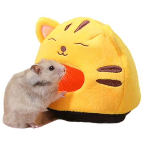 Moxeupon Meerschweinchen-Hausbett,Hamster-Minibett - Tigerförmiges Hamsterversteck,Schönes, langlebiges, gemütliches, waschbares Hamsterhöhlenbett für Igel, Meerschweinchen und Hamster Moxeupon Meerschweinchen-Hausbett,Hamster-Minibett - Tigerförmiges Hamsterversteck,Schönes, langlebiges, gemütliches, waschbares Hamsterhöhlenbett für Igel, Meerschweinchen und Hamster von Moxeupon