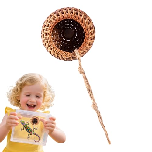 Moxeupon Springspinnen Terrarium Zubehör | Rattan Versteckhabitat Für Geckos | Magnetisches Kleinterrarium Deko Für Einsiedlerkrebse Gottesanbeterinnen Vogelspinnen Schnecken Baumlebende Wirbellose von Moxeupon