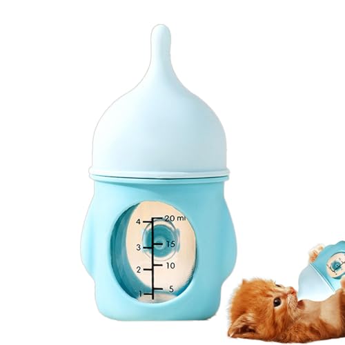 Welpen-Futterflasche, Stillflaschen für Welpen - Futterspender für Kätzchen und Welpen | Silikon-Nippel-Haustier-Futterflasche mit visueller Skala, Kleintier-Futterspender für Meerschweinchen von Moxeupon