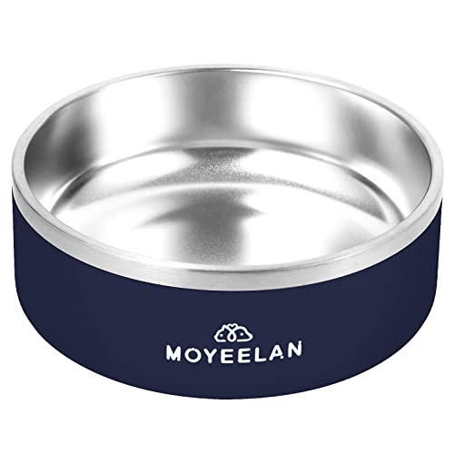 Moyeelan Hundenapf, Edelstahl, rutschfest, Katzen- oder Hundefütterung für Futter oder Wasser (1,2 l, blau) von Moyeelan