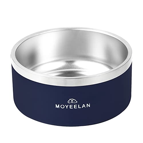 Moyeelan Hundenapf, Edelstahl, rutschfest, Katzen- oder Hundefütterung für Futter oder Wasser (1,8 l, Blau) von Moyeelan