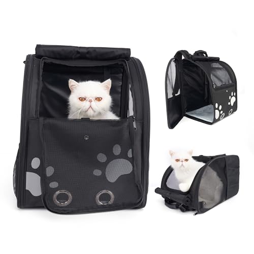 MOYSOON Katzenrucksack für Hunde und Katzen bis zu 6,8 kg, belüftete Haustier-Tragetasche mit Anti-Ausbruch-Leine und Belüftungsöffnungen, leichter Reiserucksack für Wandern, Camping, 34,5 x 27,4 x MOYSOON Katzenrucksack für Hunde und Katzen bis zu 6,8 kg, belüftete Haustier-Tragetasche mit Anti-Ausbruch-Leine und Belüftungsöffnungen, leichter Reiserucksack für Wandern, Camping, 34,5 x 27,4 x von Moysoon