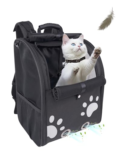Rucksack für kleine Hunde, atmungsaktive Katzentragetasche, großer Platz, belüftetes Netzgewebe, Reise-Haustier-Rucksack, für Wandern, Spazierengehen, Outdoor, Hunde bis zu 5,9 kg, Katzen bis zu 7,7 Rucksack für kleine Hunde, atmungsaktive Katzentragetasche, großer Platz, belüftetes Netzgewebe, Reise-Haustier-Rucksack, für Wandern, Spazierengehen, Outdoor, Hunde bis zu 5,9 kg, Katzen bis zu 7,7 von Moysoon