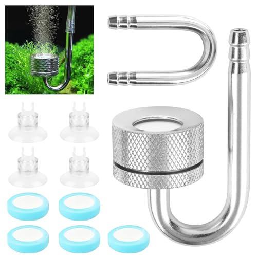 CO2 Diffusor Aquarium, Aquarium Zerstäuber, CO2 Diffusor mit Saugnäpfen und U-Pipe, Kohlendioxid Diffusor Glasrohr Aluminiumlegierung Aquarium Bubbler Zubehör für Aquarium Süßwasserfischpflanzen CO2 Diffusor Aquarium, Aquarium Zerstäuber, CO2 Diffusor mit Saugnäpfen und U-Pipe, Kohlendioxid Diffusor Glasrohr Aluminiumlegierung Aquarium Bubbler Zubehör für Aquarium Süßwasserfischpflanzen von MplehDa