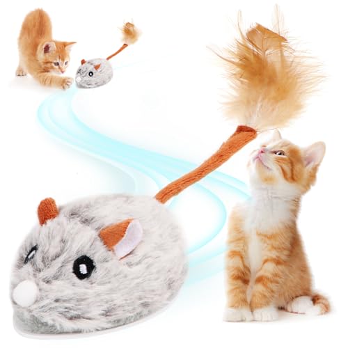 MplehDa Katzenspielzeug Elektrisch Spielmaus, Magic Maus Katze, Spielmaus für Katzen, Spielzeug Katze mit USB Kabel für Katzenauslauf und Gegen Langeweile von MplehDa