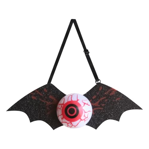 Mppchhn Hunde Halsband Mit Fliege, Halloween Katzen Fliege Mit Leuchtendem Augapfel, Foto Accessoires Verkleidung Alle Größen Rassen Jungtier Welpe von Mppchhn
