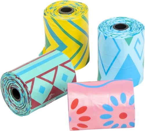 Mr Poop, Beutel mit parfümierten Crottes résistants et écologiques Pour chiens, 4 praktische Rollen, Pre-Coupés, einfach zu verwenden, Standardgröße, grüne Farbe, Modell Ibiza von Mr Poop