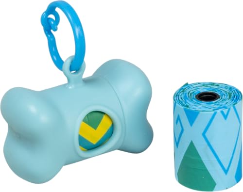 Mr Poop, Spender für Tierkotbeutel, kompakt und ergonomisch, mit parfümierten Rädern, einfach zu bedienen, langlebig, blau, Nanogröße von Mr Poop