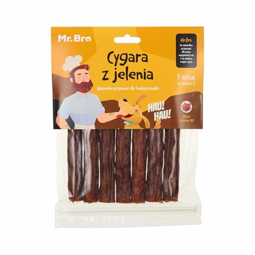 MR. BRO Hirschzigarren-Hundeleckerei 14 cm 98% Hirschfleisch Monoprotein Hypoallergen Für Hunde Mit Allergien Getreidefrei Natürlich Zahnpflege Für Kleine Und Große Hunde MR. BRO Hirschzigarren-Hundeleckerei 14 cm 98% Hirschfleisch Monoprotein Hypoallergen Für Hunde Mit Allergien Getreidefrei Natürlich Zahnpflege Für Kleine Und Große Hunde von Mr. Bro