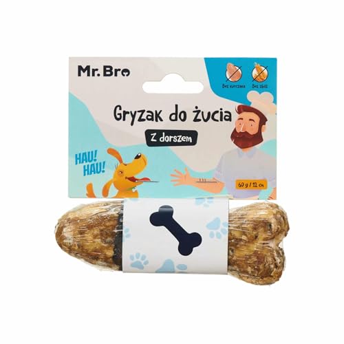 MR. BRO Hundekauknochen Für Hunde Mit Dorsch 12 cm – 94% Natürliche Zutaten Monoprotein Zahnpflege Ohne Zusätze Ideal Für Hunde Mit Allergien Omega-3 Fettsäuren MR. BRO Hundekauknochen Für Hunde Mit Dorsch 12 cm – 94% Natürliche Zutaten Monoprotein Zahnpflege Ohne Zusätze Ideal Für Hunde Mit Allergien Omega-3 Fettsäuren von Mr. Bro