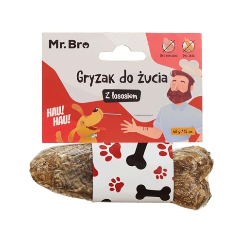 MR. BRO Hundekauknochen Für Hunde Mit Lachs 12 cm – 94% Rinderhaut Monoprotein Zahnpflege Ohne Zusätze Ideal Für Hunde Mit Allergien Omega-3 Fettsäuren MR. BRO Hundekauknochen Für Hunde Mit Lachs 12 cm – 94% Rinderhaut Monoprotein Zahnpflege Ohne Zusätze Ideal Für Hunde Mit Allergien Omega-3 Fettsäuren von Mr. Bro