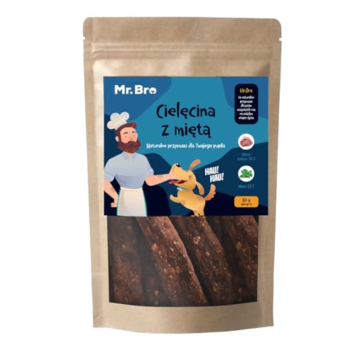 MR. BRO Hundesnacks Kalb mit Minze 80g Monoprotein Snack für Hunde mit empfindlichem Magen MR. BRO Hundesnacks Kalb mit Minze 80g Monoprotein Snack für Hunde mit empfindlichem Magen von Mr. Bro