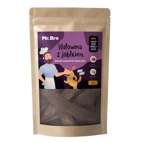 MR. BRO Hundesnacks Wołowina mit Apfel 80g Monoprotein Snack für Hunde 100% Natürliche Zutaten Ohne Zucker Gluten und Konservierungsstoffe Ideal für Hunde mit Allergien und empfindlichem Magen MR. BRO Hundesnacks Wołowina mit Apfel 80g Monoprotein Snack für Hunde 100% Natürliche Zutaten Ohne Zucker Gluten und Konservierungsstoffe Ideal für Hunde mit Allergien und empfindlichem Magen von Mr. Bro