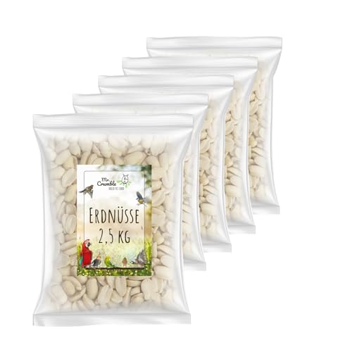 Erdnüsse Vogelfutter, blanchiert und halbiert 5 x 2,5 kg (12,5 kg) von Mr. Crumble Dried Pet Food