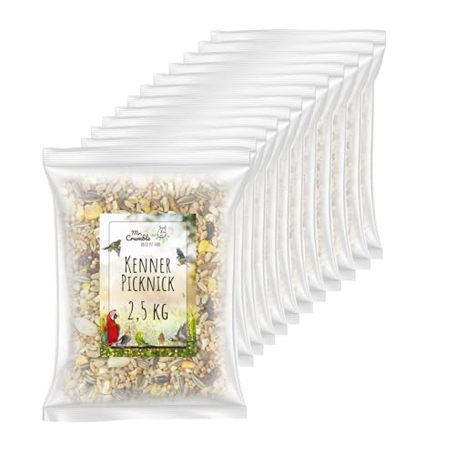 Kenner-Picknick, ganzjähriges Vogelfutter mit Insekten, 12 x 2,5 kg (30 kg) von Mr. Crumble Dried Pet Food