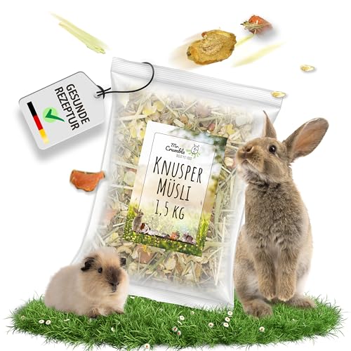 Knuspermüsli, Flockenfutter für Kaninchen und Nager, weizenfrei ohne Pellets 1,5 kg von Mr. Crumble Dried Pet Food