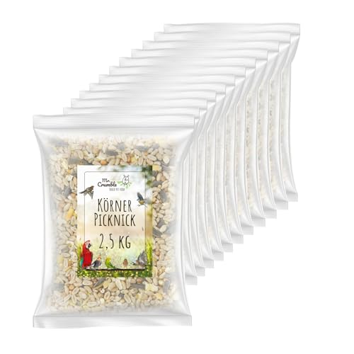 Körner-Picknick, ganzjähriges Vogelfutter 12 x 2,5 kg von Mr. Crumble Dried Pet Food